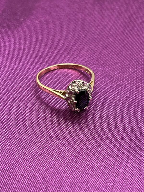 18ct gold sapphire and diamond ladies ring - Image 2