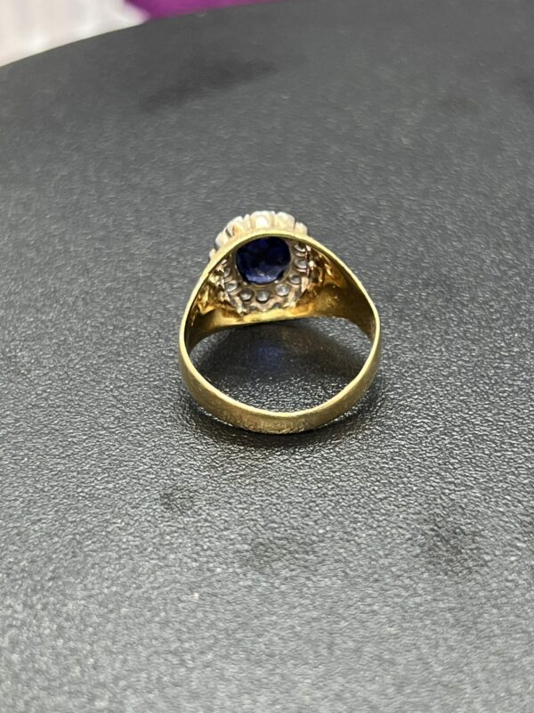 18ct gold and sapphire ring unisex - Image 4