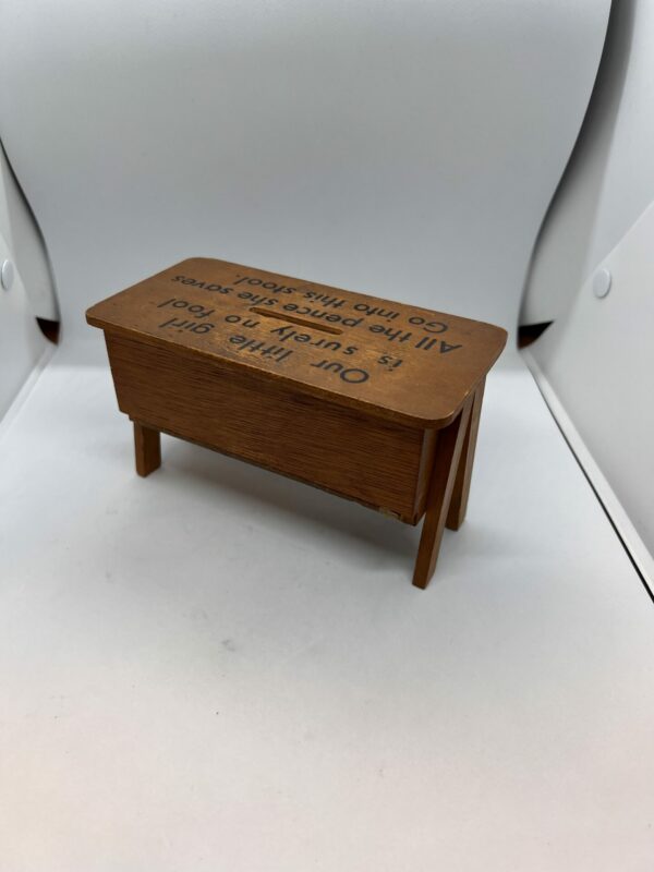 Vintage wooden money box Childs - Image 3