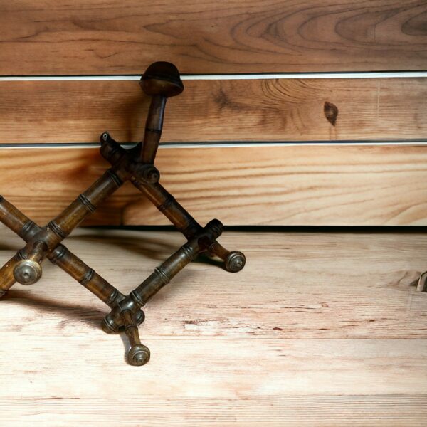 French bamboo wooden coat and hat rack - Image 3