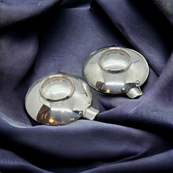 Shetland silver hallmarked ashtrays pair - Image 3