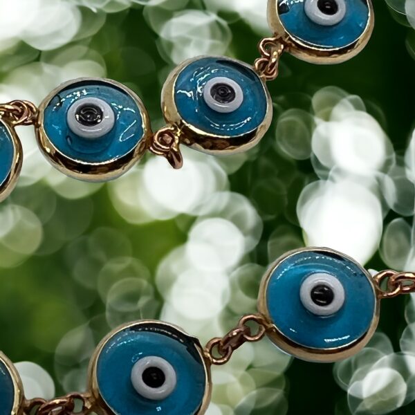14ct gold evil eye talisman bracelet - Image 4