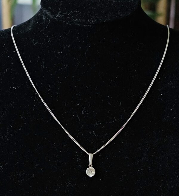 Silver Solitaire Necklace