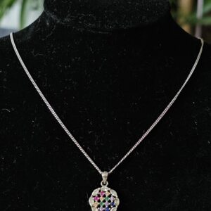 Silver necklace with Multicolour pendant