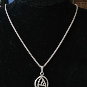 Silver Necklace and Geometric Pendant