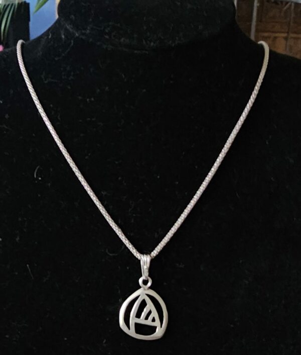 Silver Necklace and Geometric Pendant