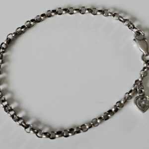 Silver bracelet with small heart charm