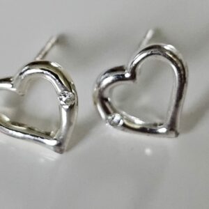 Silver Heart stud earrings