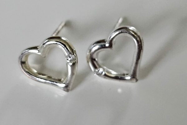 Silver Heart stud earrings