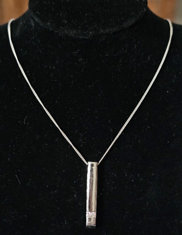 Silver Necklace with Baguette Bar pendant