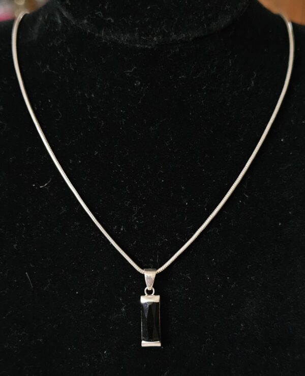 Silver necklace with Black pendant
