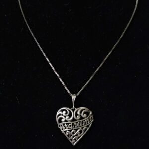 Silver Necklace with Grandma Heart pendant