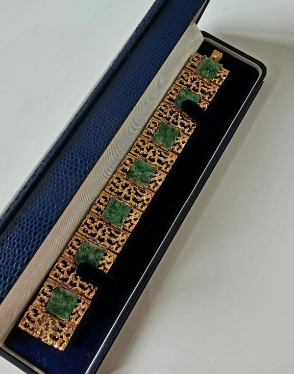 14k Gold and Jade Bracelet - Image 5