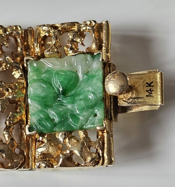 14k Gold and Jade Bracelet - Image 3