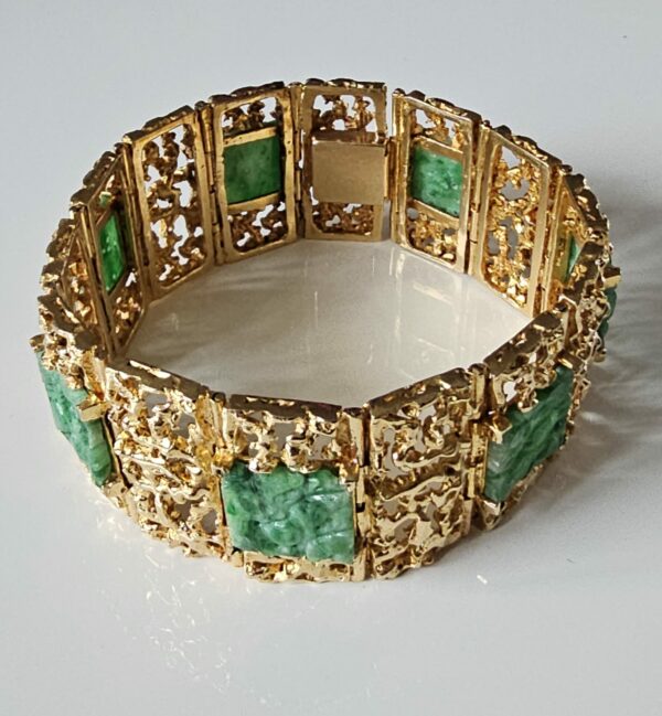 14k Gold and Jade Bracelet