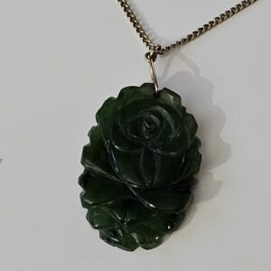 Jade Pendant 9ct gold necklace
