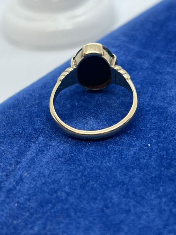 9ct gold and blood stone ladies gents signet ring - Image 4