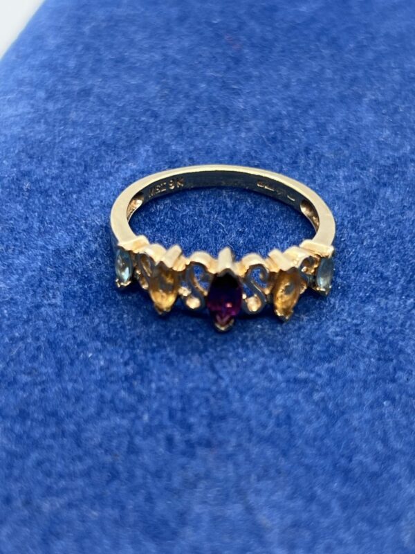9ct gold gem set ladies dress ring - Image 2