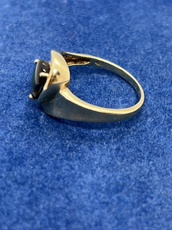 9ct gold diamond and Mexican fire opal dress ring - Image 5