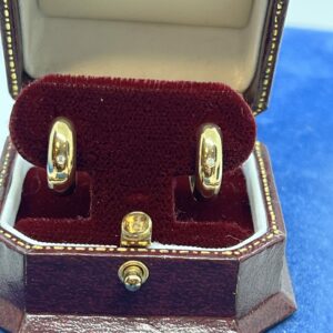 International bullion and metal brokers 9ct gold hinged hoop earrings