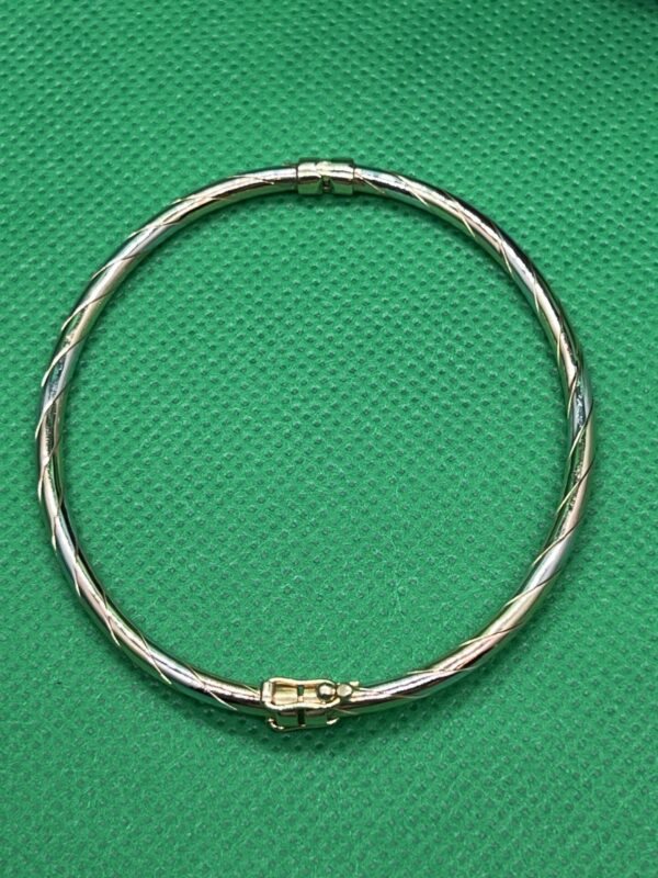 14ct gold ladies tri colour bangle - Image 2