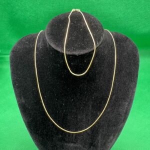 14ct gold snake link chain and bracelet