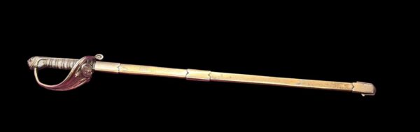 Asprey of London silver gilt basket sword letter opener - Image 3