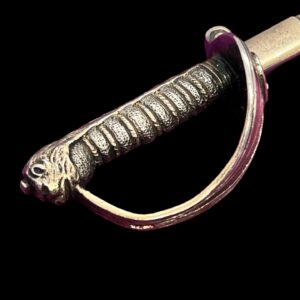 Asprey of London silver gilt basket sword letter opener