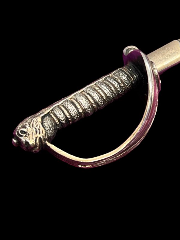Asprey of London silver gilt basket sword letter opener