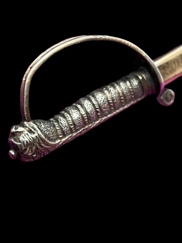 Asprey of London silver gilt basket sword letter opener - Image 4