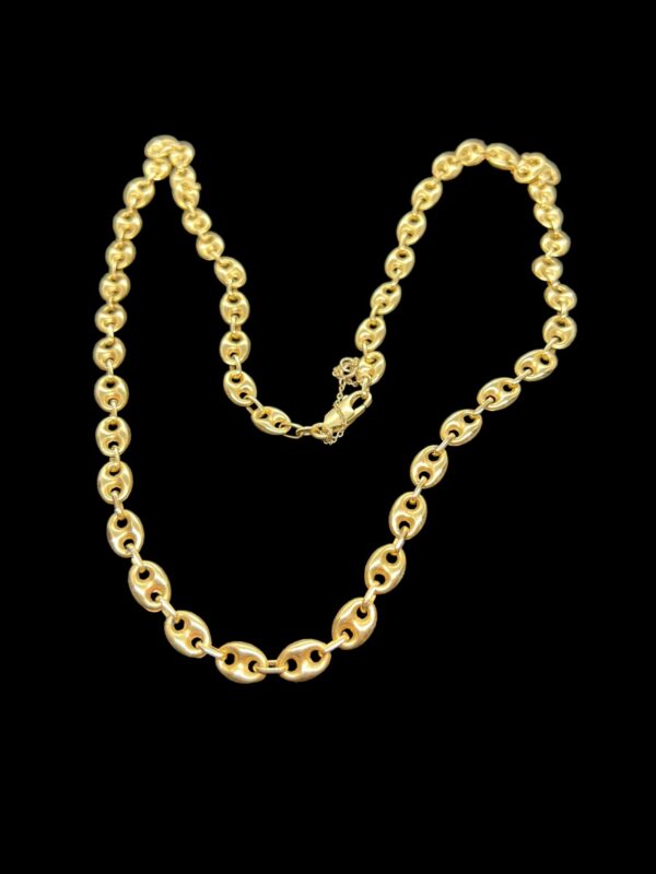 Unisex 24 inch 18ct gold anchor marine link chain - Image 2