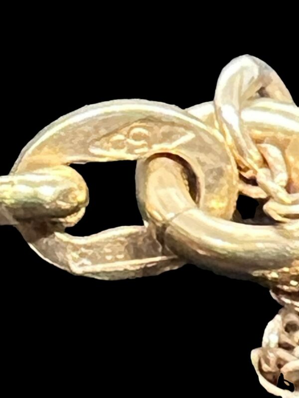 Unisex 24 inch 18ct gold anchor marine link chain - Image 4