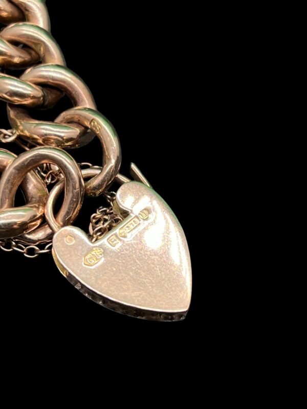 Antique 9ct gold padlock bracelet - Image 4