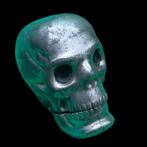Unusual chrome plated skull Vesta case