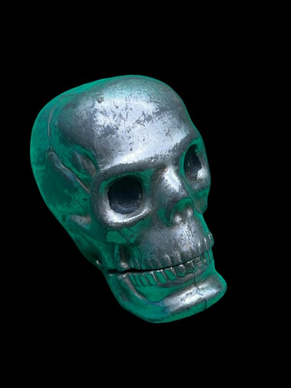 Unusual chrome plated skull Vesta case
