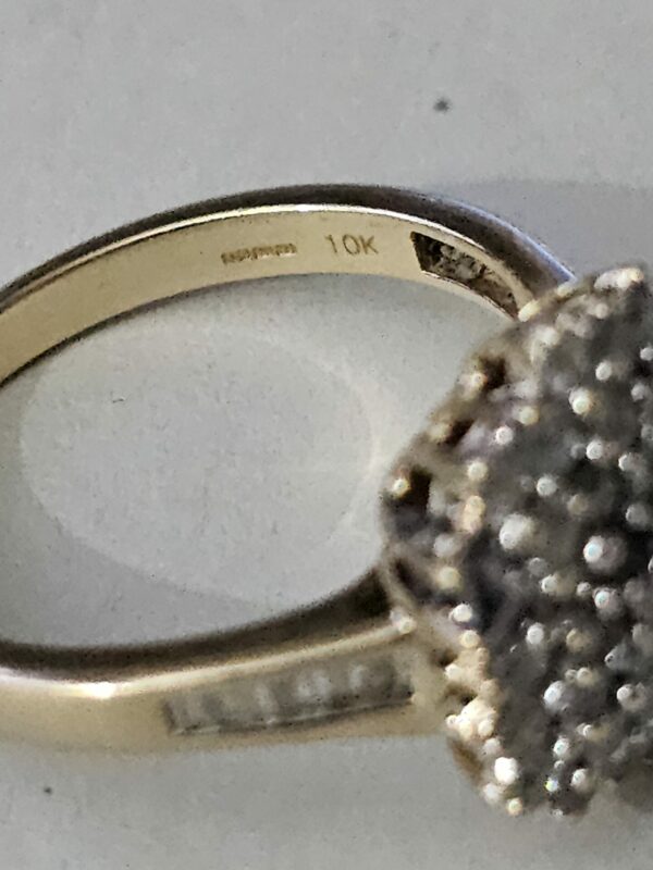 Diamond Cluster Dress Ring 10ct gold - Image 3