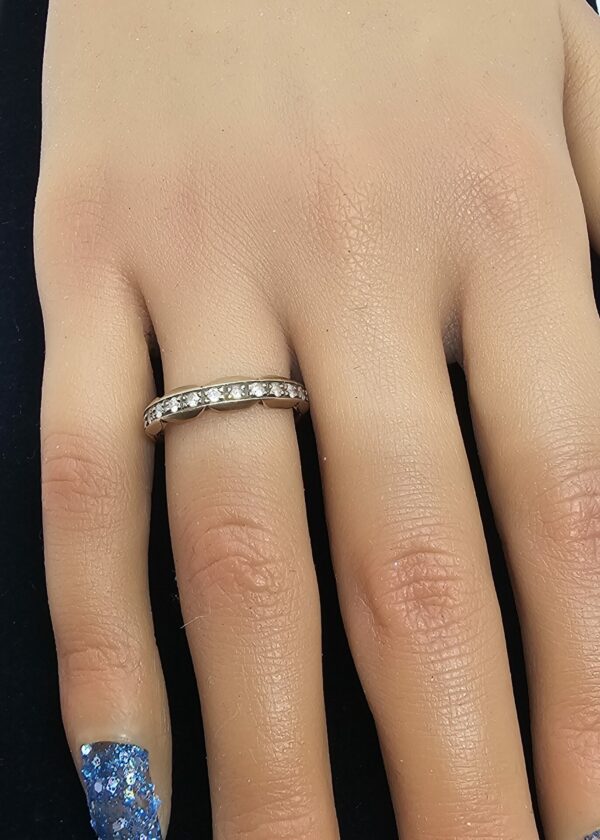 CZ Channel set Eternity Ring 9ct gold - Image 2