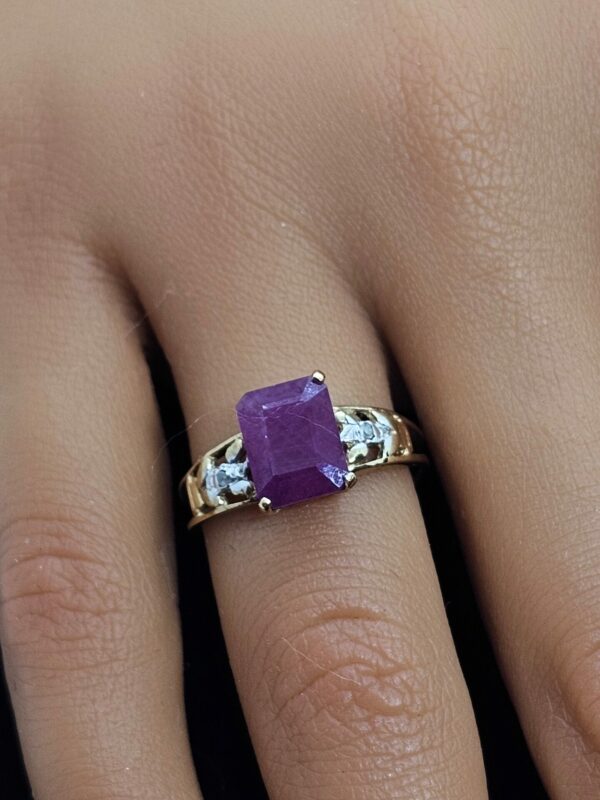 9ct gold Vintage Ruby and Diamond Ring