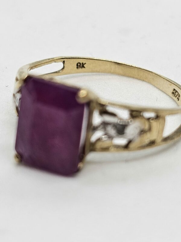 9ct gold Vintage Ruby and Diamond Ring - Image 5