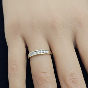 9ct gold Cz Half Eternity Ring