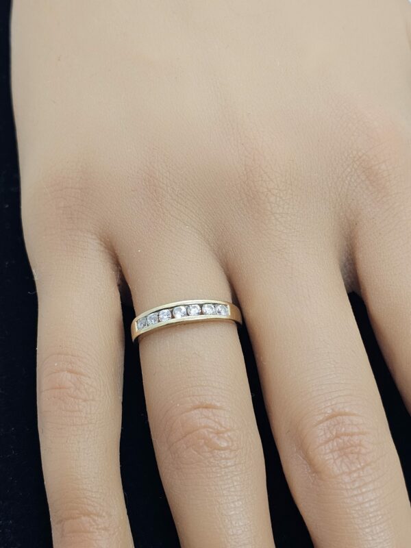 9ct gold Cz Half Eternity Ring
