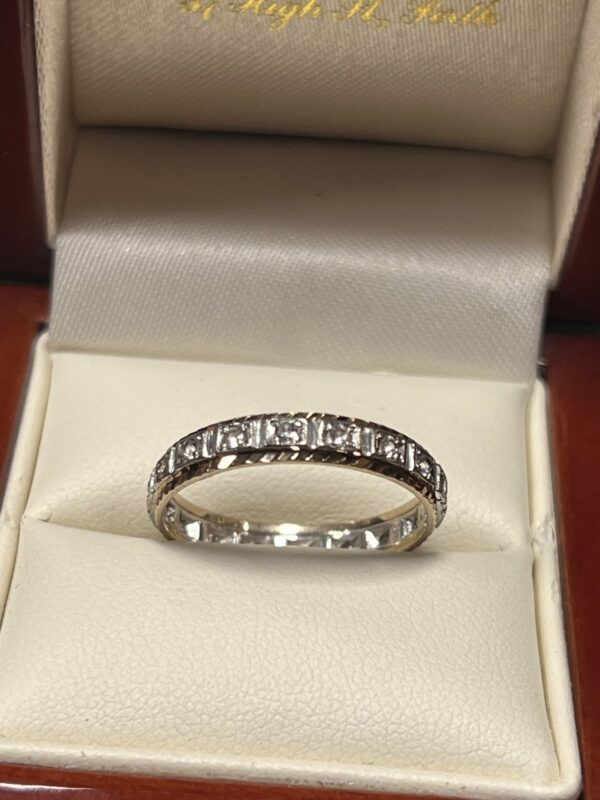9ct yellow and white stone set full eternity ring