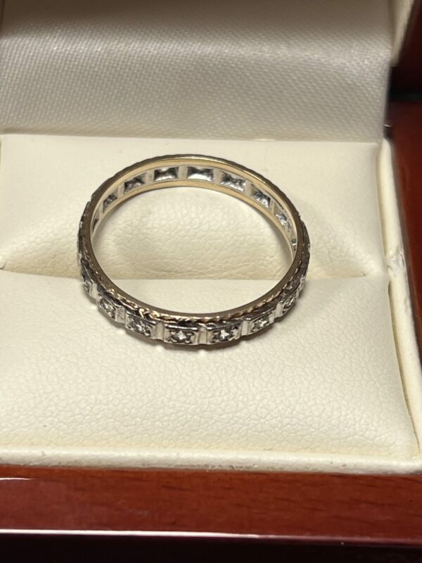 9ct yellow and white stone set full eternity ring - Image 2