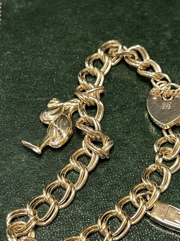 Fancy link starter 9ct gold charm bracelet - Image 3