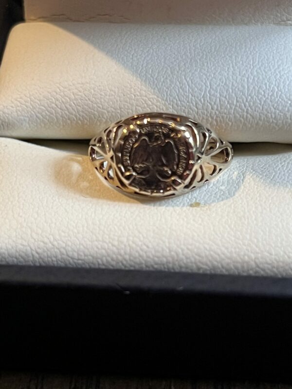 9ct gold Mexican gold coin ring
