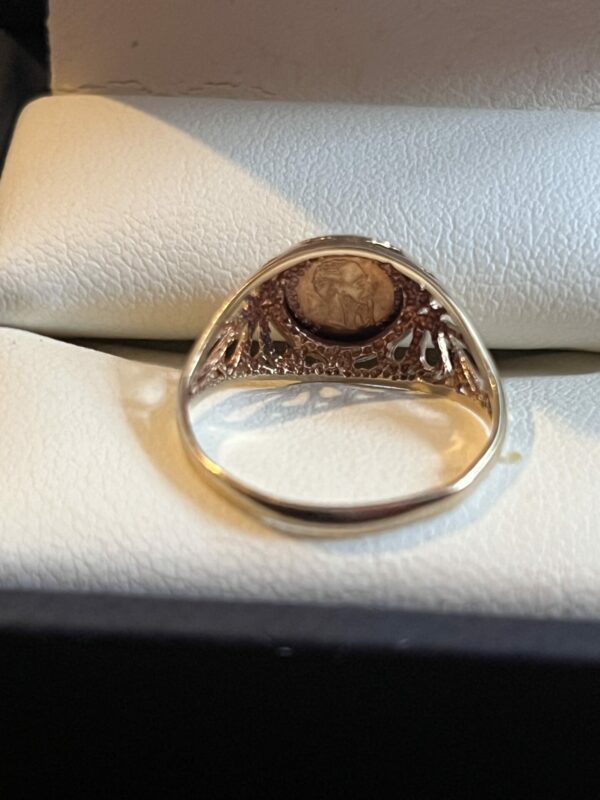9ct gold Mexican gold coin ring - Image 2