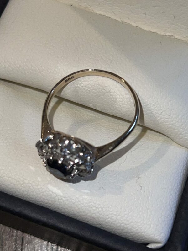 9ct gold sapphire and cz ladies dress ring - Image 3