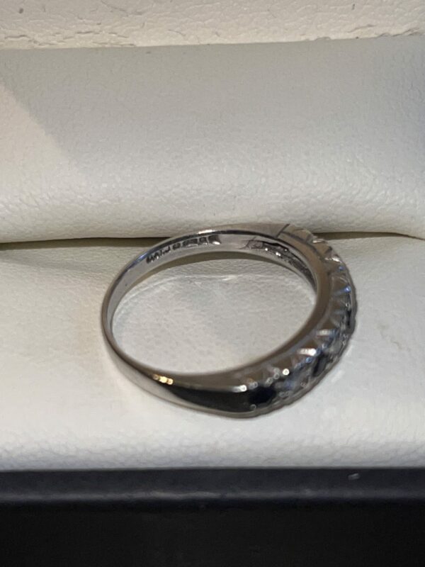 9ct white gold diamond and sapphire half eternity ring - Image 4