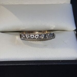 9ct yellow gold cz see half eternity ring