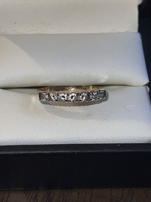 9ct yellow gold cz see half eternity ring